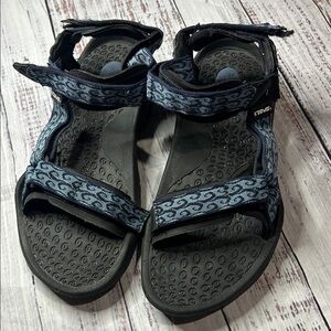 Teva Black and Blue Patterned Sandals